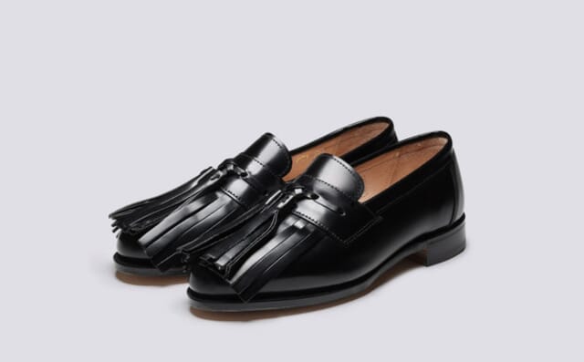 grenson Grenda | Emilia Wickstead Collaboration Loafers in Black Leather