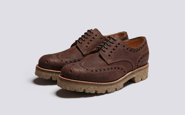 grenson Archie | Mens Brogues in Brown Natural Grain