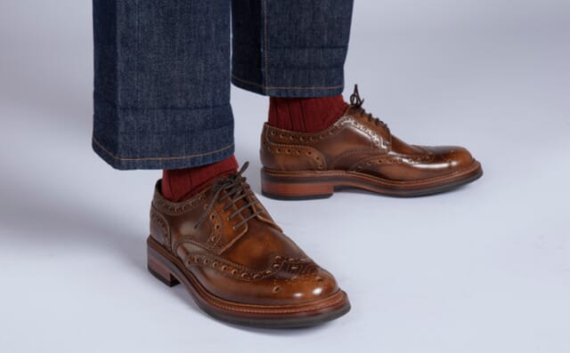 Grenson Archie | Mens Brogues In Tan Grain Leather