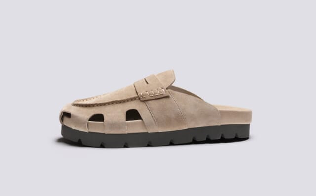 Grenson Arlen | Clog Sandals For Men In Beige Suede