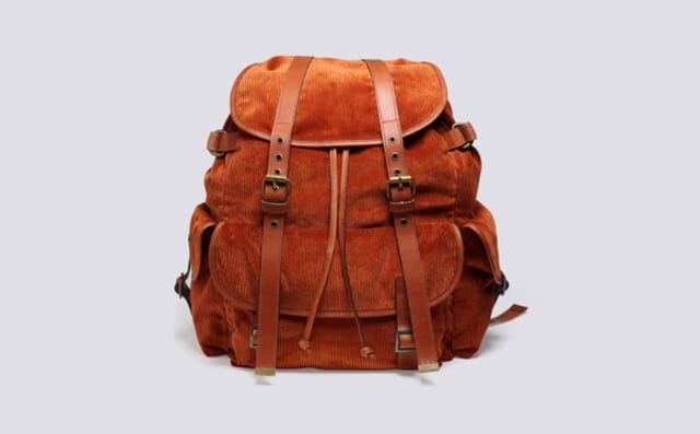 grenson Backpack in Brown Corduroy
