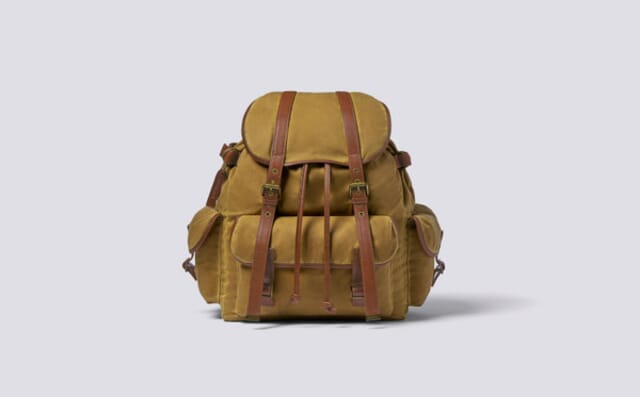 grenson Backpack in Khaki Canvas