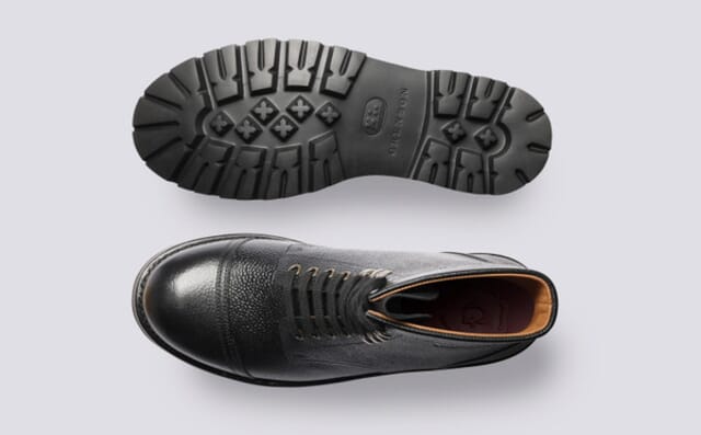 Grenson Bill | Mens Boots In Black Grain Leather