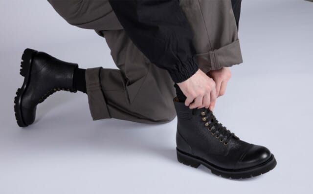 Grenson Bill | Mens Boots In Black Grain Leather
