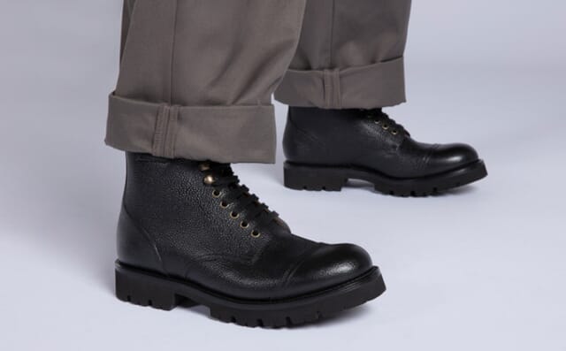 Grenson Bill | Mens Boots In Black Grain Leather