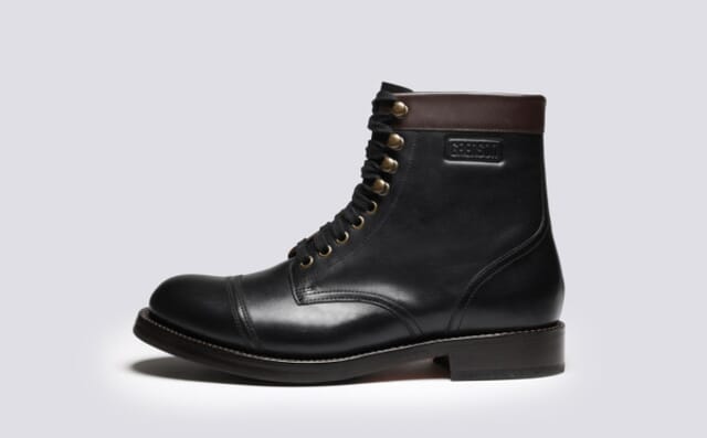 Grenson Bill | Mens Boots In Black Pull Up Leather