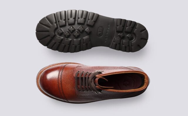 Grenson Bill | Mens Boots In Tan Grain Leather