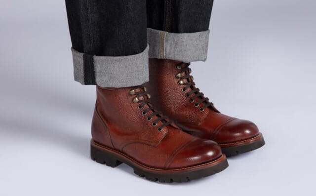 Grenson Bill | Mens Boots In Tan Grain Leather