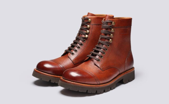 grenson Bill | Mens Boots in Tan Grain Leather