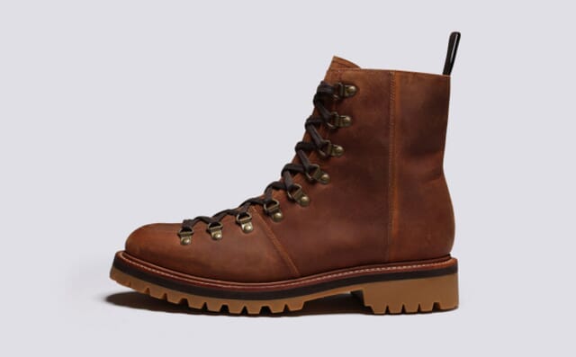 Grenson Brady | Mens Hiker Boots Dark Tan Leather