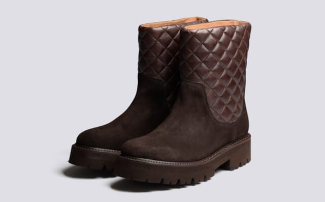 grenson Buffy | Womens Pull On Boot in Dark Brown