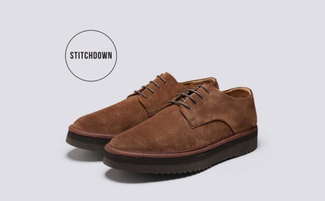 grenson Byron | Mens Derby Shoes in Toffee Suede