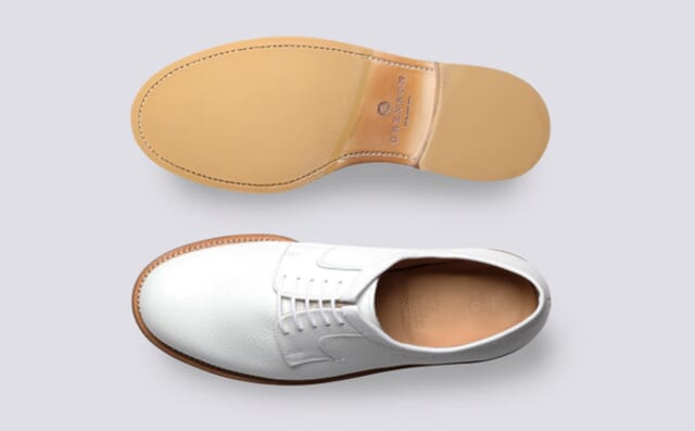 Grenson Camden | Mens Derby Shoes In White Grain