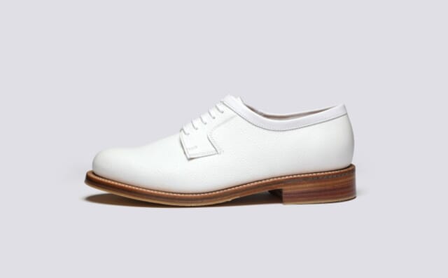 Grenson Camden | Mens Derby Shoes In White Grain