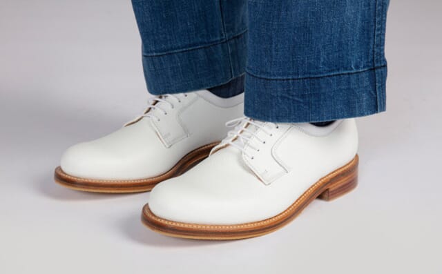 Grenson Camden | Mens Derby Shoes In White Grain