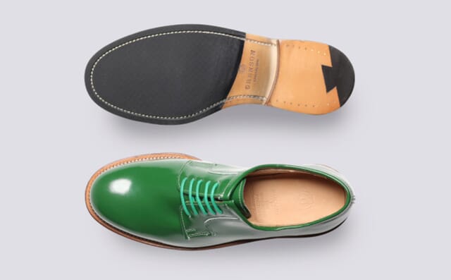 Grenson Camden | Womens Derby Shoes In Green Leather