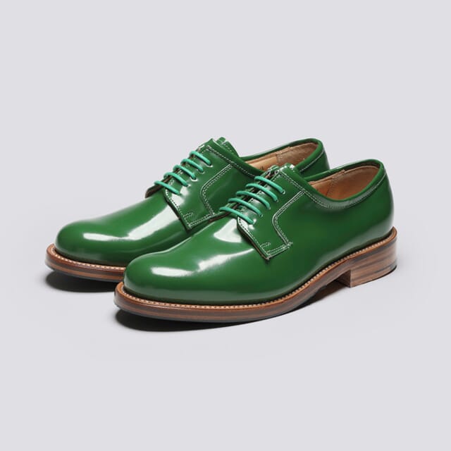 Grenson Camden | Womens Derby Shoes In Green Leather