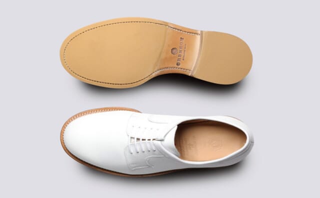 Grenson Camden | Womens Derby Shoes In White Grain