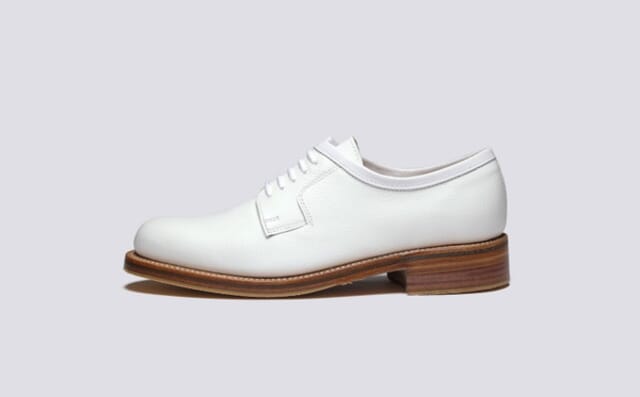 Grenson Camden | Womens Derby Shoes In White Grain
