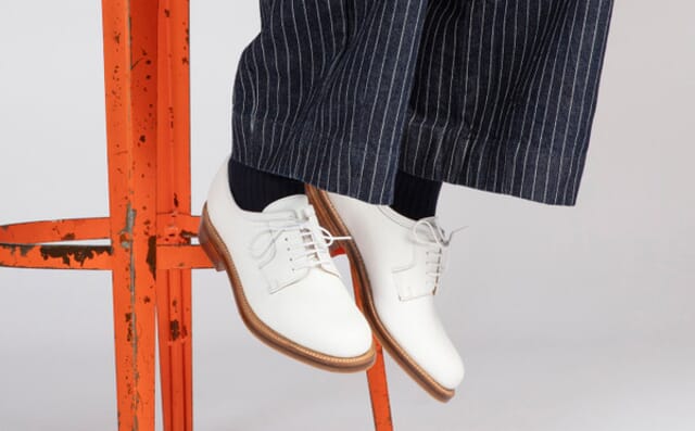 Grenson Camden | Womens Derby Shoes In White Grain