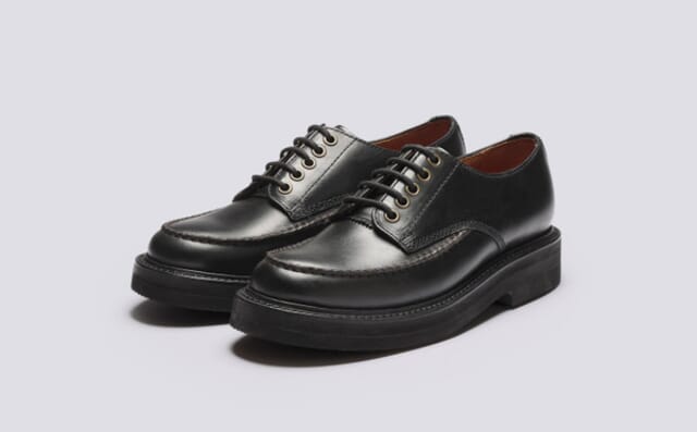 grenson Carla | Womens Derby Shoes in Black Leather