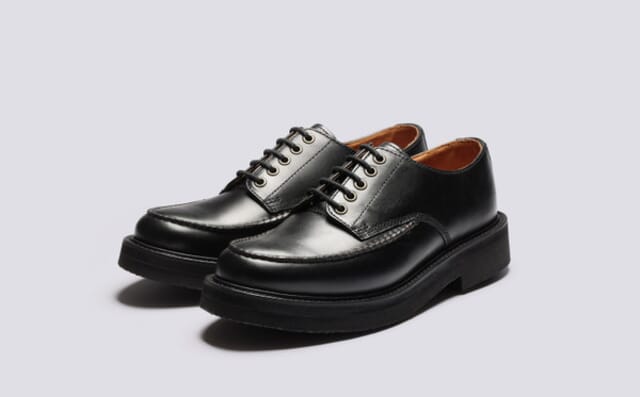 grenson Carlo | Mens Derby Shoes in Black Leather