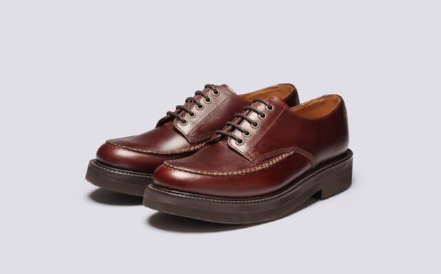 grenson Carlo | Mens Derby Shoes in Brown Leather