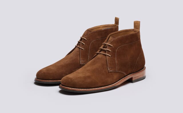 grenson Chester | Mens Chukka Boots in Brown Suede