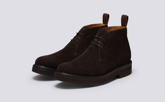 grenson Clement | Mens Chukka Boots in Peat Suede