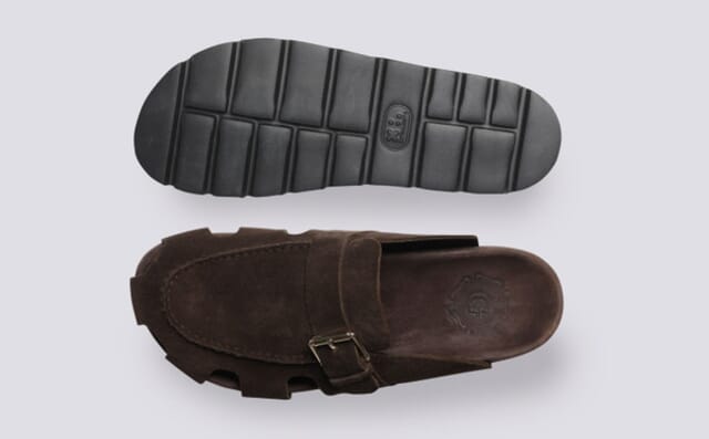 Grenson Dale | Clog Sandals For Men In Brown Suede
