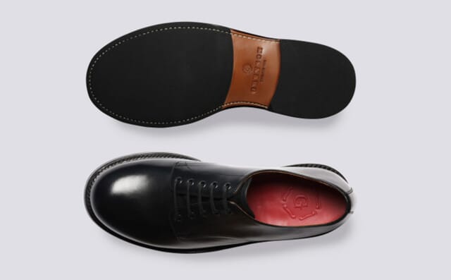 Grenson Darryl | Mens Derby Shoes In Black Leather