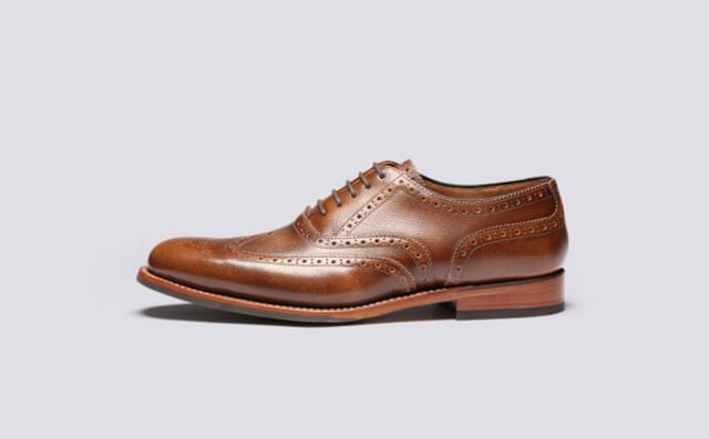 Grenson Dylan | Mens Brogues In Tan Grain Leather