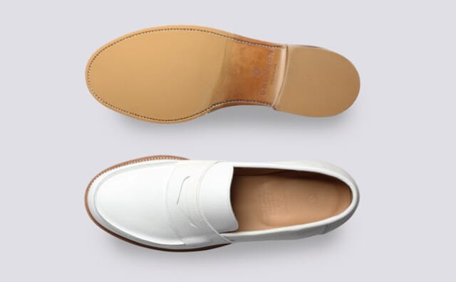 Grenson Epsom | Mens Loafers In White Grain
