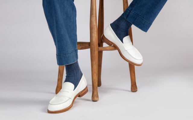 Grenson Epsom | Mens Loafers In White Grain