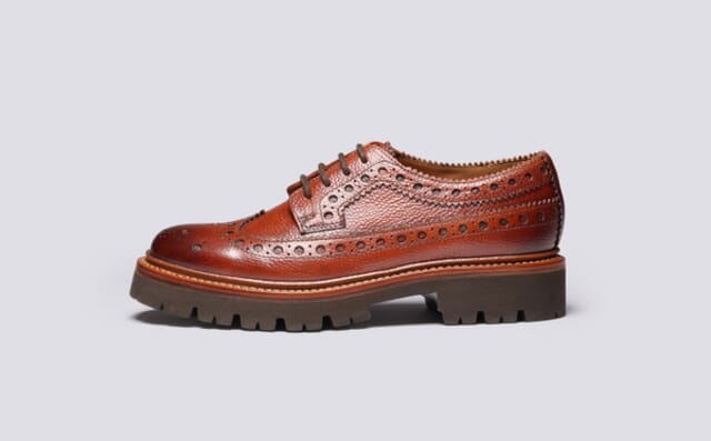 Grenson Evadne | Womens Brogues In Tan Grain Leather