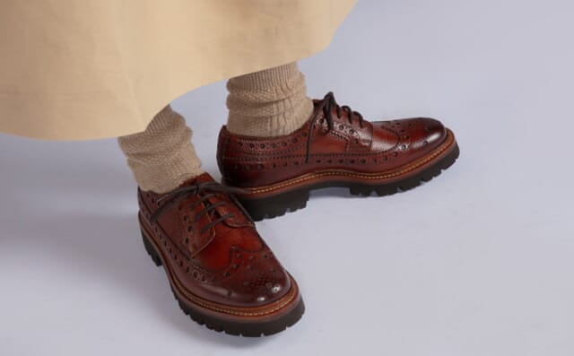 Grenson Evadne | Womens Brogues In Tan Grain Leather
