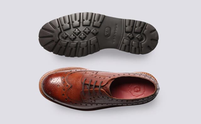 Grenson Everett | Mens Brogues In Tan Grain Leather