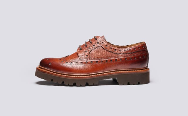 Grenson Everett | Mens Brogues In Tan Grain Leather