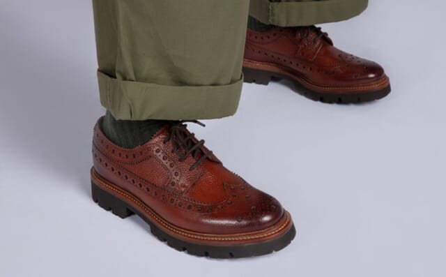 Grenson Everett | Mens Brogues In Tan Grain Leather