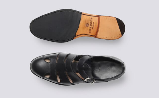 Grenson Fisher | Mens Sandals In Black Leather