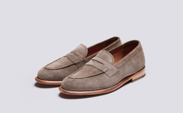 grenson Fleur | Womens Loafers in Taupe Suede