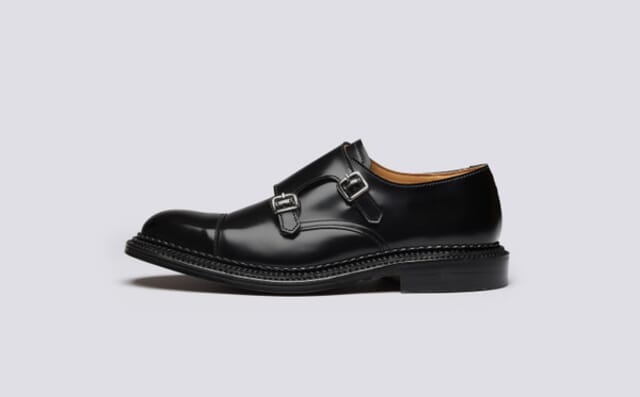 Grenson Hanbury | Mens Monk Shoes In Black Leather
