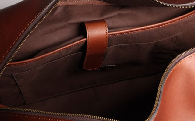 Grenson Holdall In Navy Canvas And Tan Leather