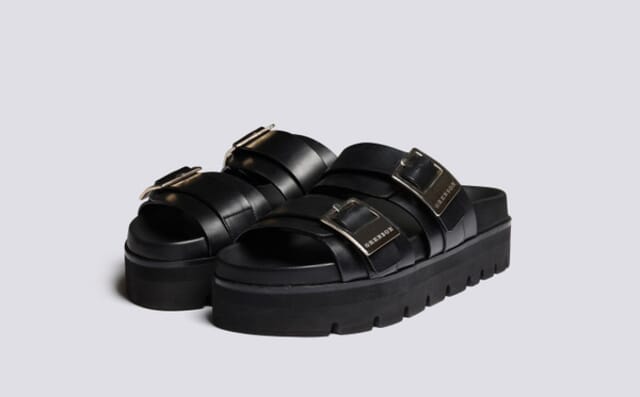 grenson Ida | Womens Sandals in Black Leather