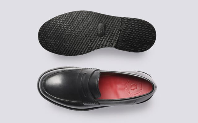 Grenson Jago | Mens Loafers In Black Pull Up Leather