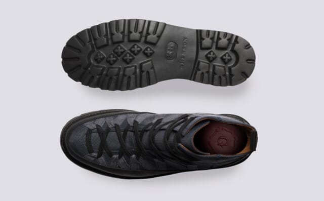 Grenson Jeanette | Womens Hiker Boots In Grey Canvas