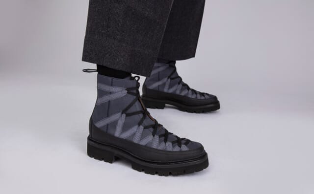 Grenson Jeanette | Womens Hiker Boots In Grey Canvas