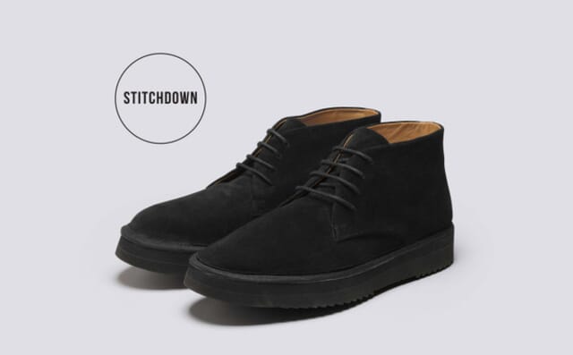 grenson Keats | Mens Chukka Boots in Black Suede