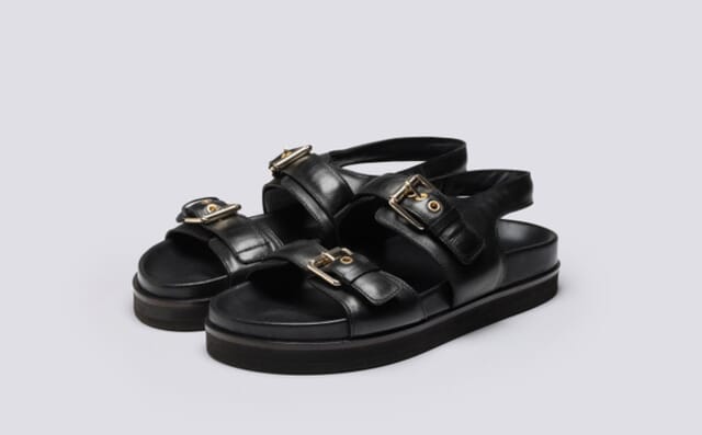 grenson Leisel | Womens Sandals in Black Leather