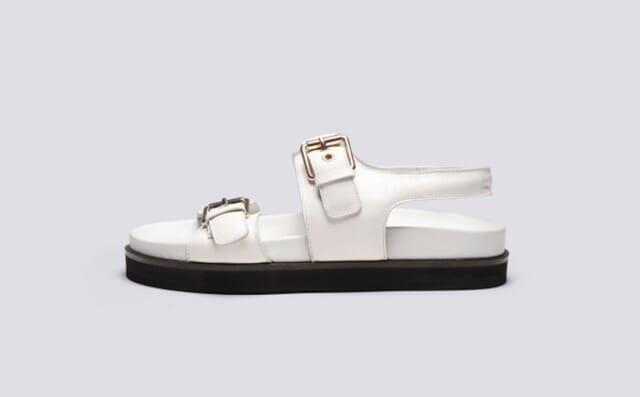 Grenson Leisel | Womens Sandals In White Leather